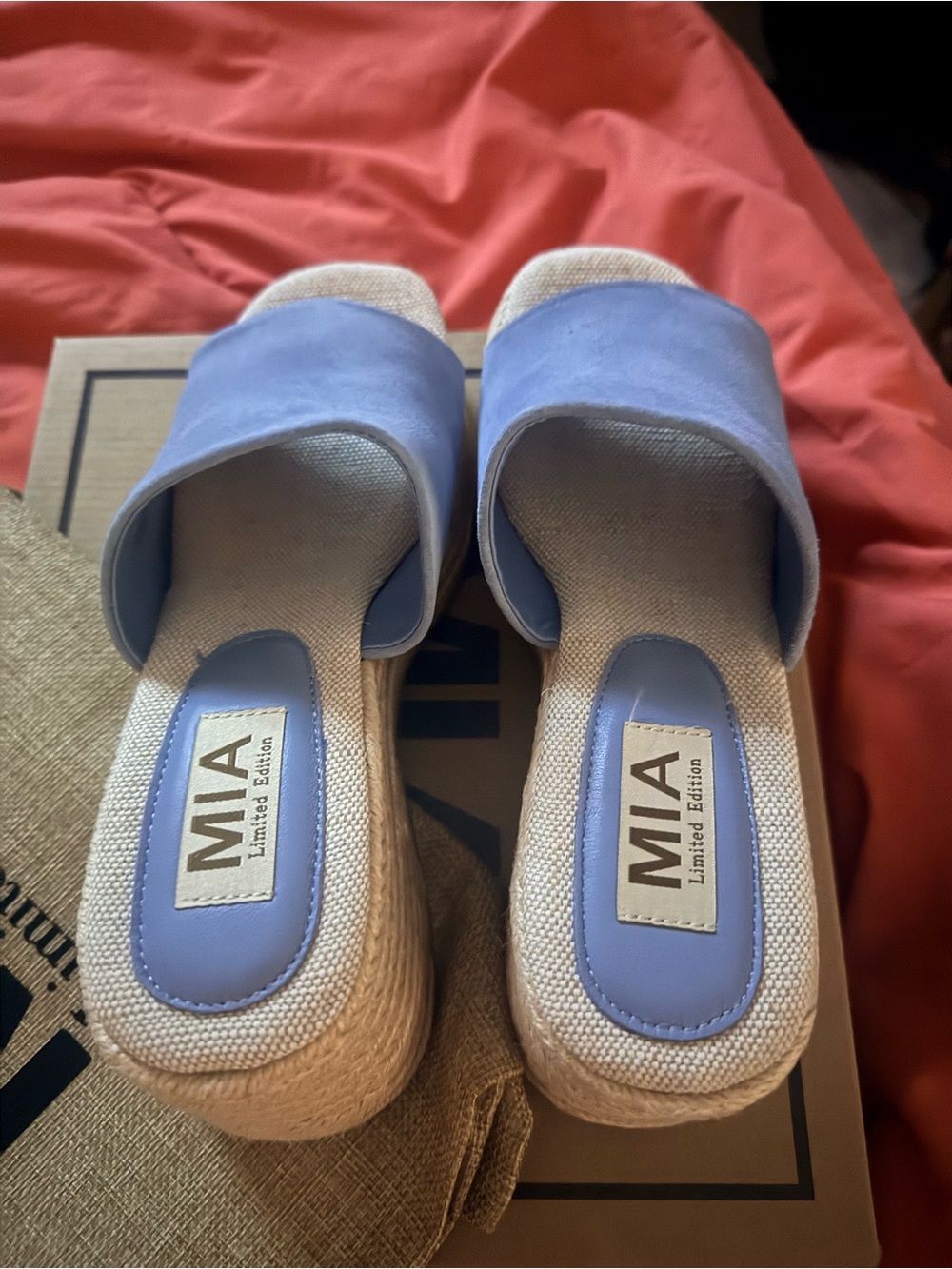 MIA Powder Blue Espadrille Slide Mules - Picture 5 of 6
